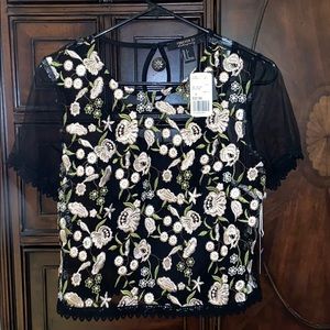 Lace black blouse forever 21